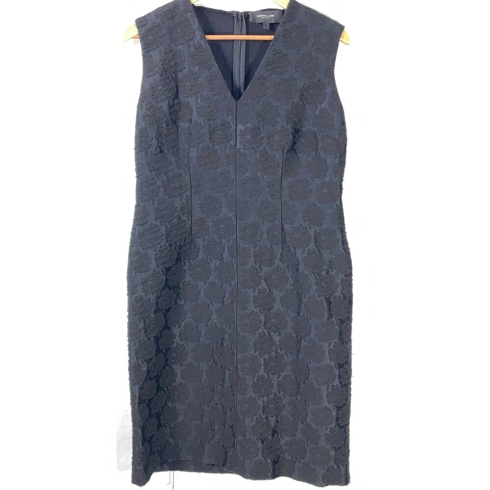 Derek Lam Jacquard Floral Textured Sheath Dress - Women's Sz 12 - Made in Italy